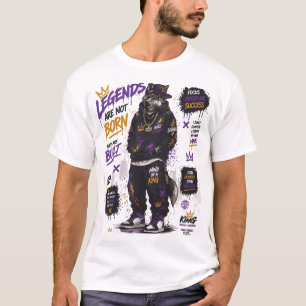 Camiseta de Streetwear Citação Legends Are Not Bor