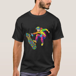 Camiseta de Streetwear de Arte de Skate com Grafit