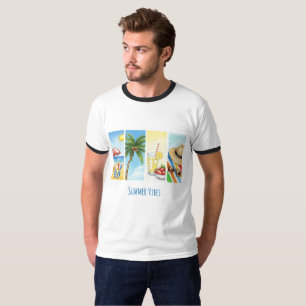 Camiseta de Sublimação Summer Vibes Cena de Prai