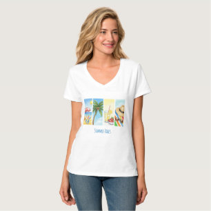 Camiseta de Sublimação Summer Vibes Cena Retro d