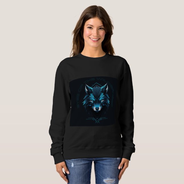 Camiseta de suor com desenho de lobo  (Frente Completa)