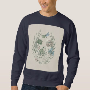 Camiseta de suor com desenho de rã-arbórea e lírio