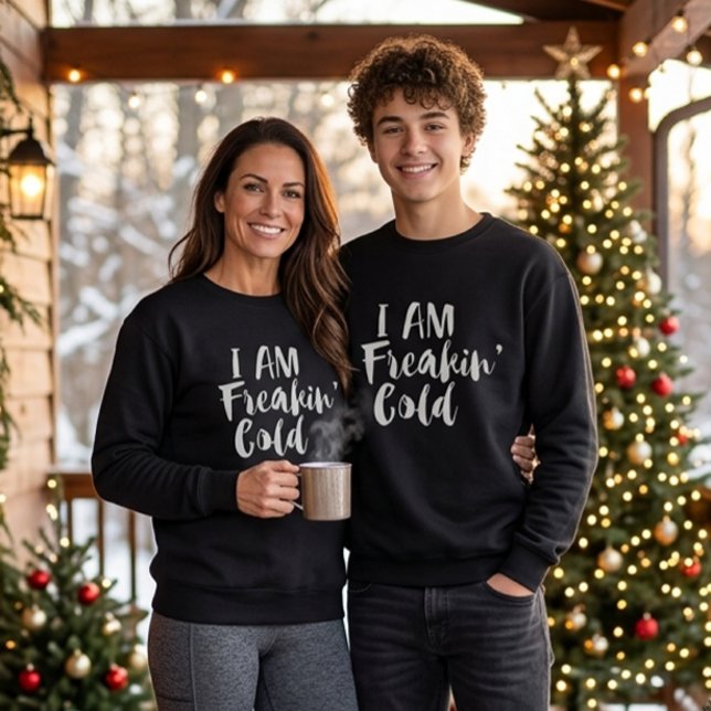 Camiseta de suor Freaking Cold, Humor Sarcástico C (Criador carregado)