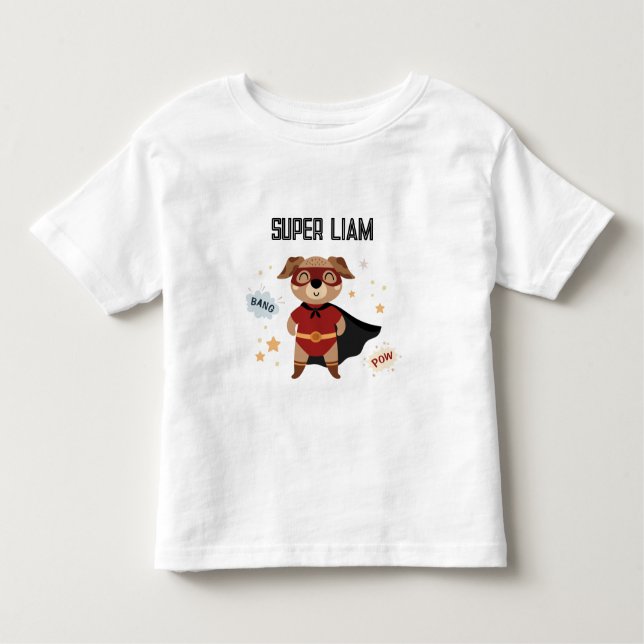 Camiseta de Super-Herói Cachorro Bebê (Frente)