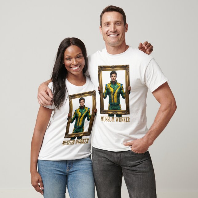 Camiseta de Super-Herói Funcionário de Museu (Unissex)