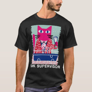 Camiseta de Supervisor de Pia – Gato Preto Fofo Me