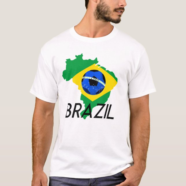 Camiseta de Suporte da Equipe de Futebol do Brasil (Frente)