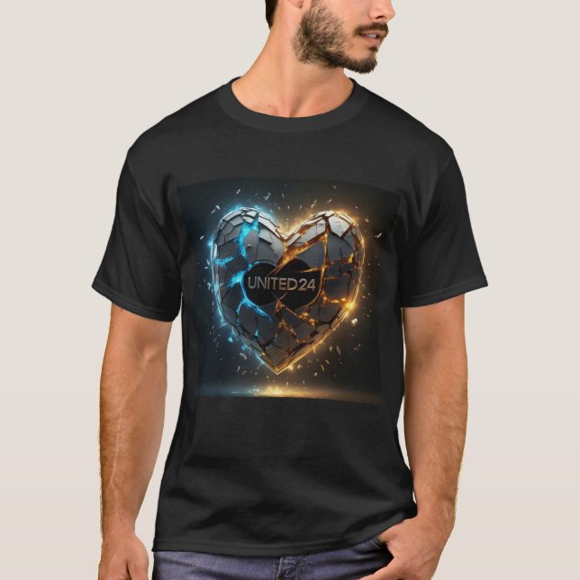 Camiseta de suporte do Broken Heart United24 Ucrân (Frente)