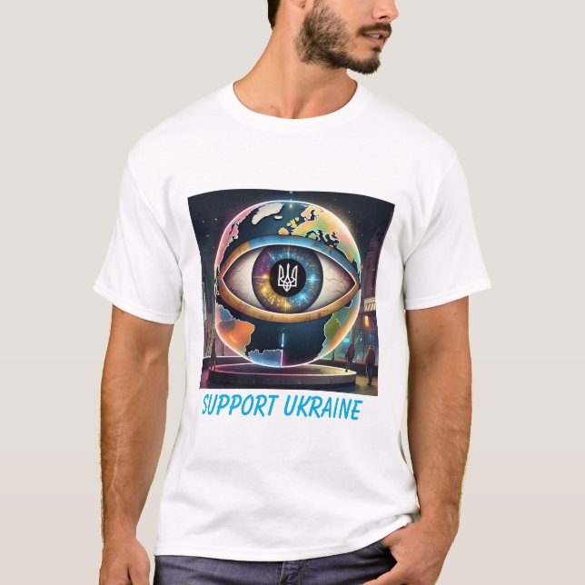 Camiseta de suporte Global Eye Ucrânia United24 (Frente)
