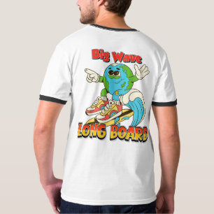 Camiseta de Surf de Long Board de Grandes Ondas