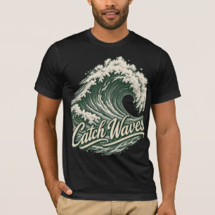 Camiseta de Surf Vintage Catch Waves