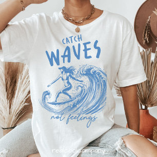 Camiseta de Surfista Waves Not Feelings – Arte em