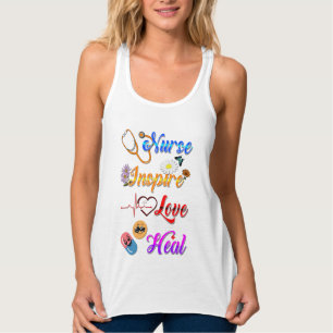 Camiseta de tanque de enfermeira inspire amor cura