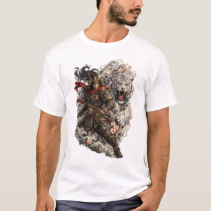 Camiseta de Tatuagem de Tigre Samurai Japonês Ir