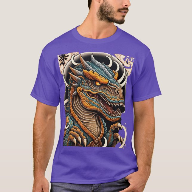 Camiseta de Tatuagem Japonesa Dinossauro (Frente)