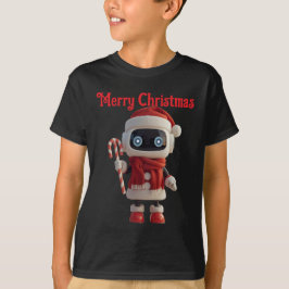 Camiseta de tecnologia de Natal de robô fofo de fé