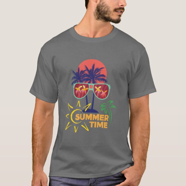 Camiseta de tendências no horário de verão (Frente)