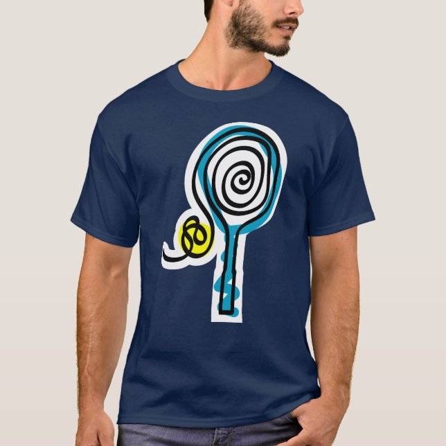 Camiseta de tênis Legal com design de raquete mode (Frente)