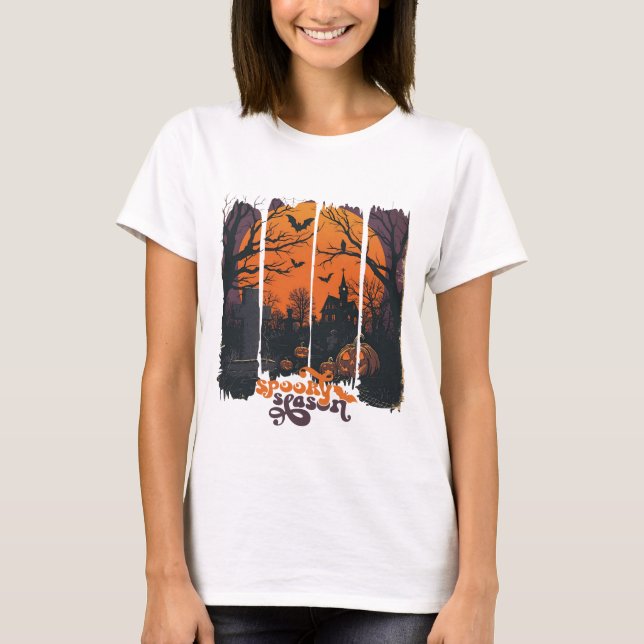 Camiseta de Terror con Mansión Encantada (Frente)