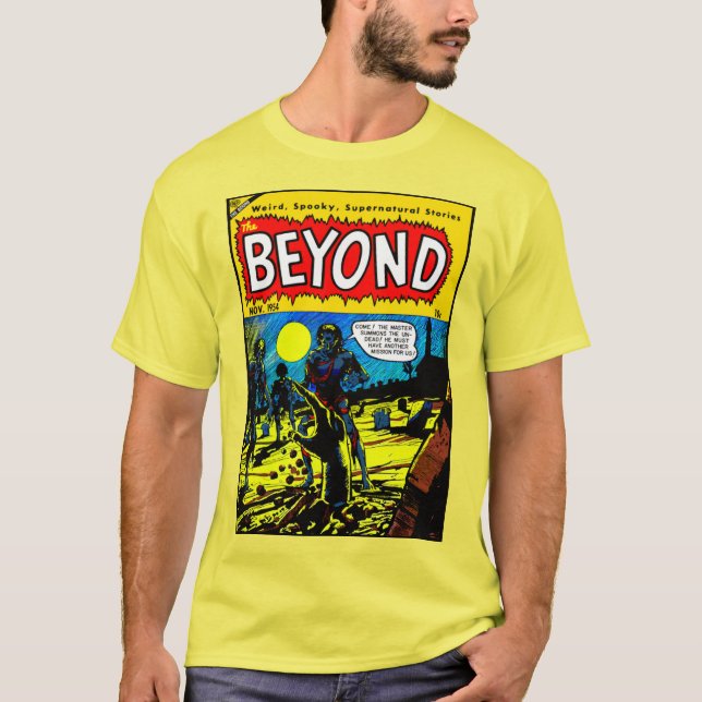Camiseta de terror dos anos 1950 'The BEYOND' (Frente)