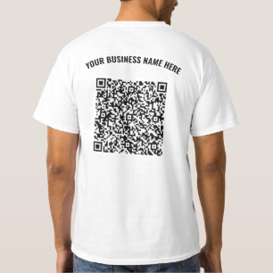 Camiseta de Texto com Código QR da Sua Empresa Exe