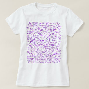 Camiseta de Texto de Amor Multilíngue - Escolher C