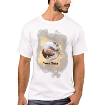 Camiseta de Texto e Foto Amarelo Personalizada