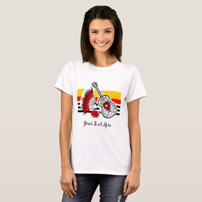 Camiseta de texto em faixa clássica de Souvenirs e (Frente Completa)