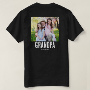 Camiseta de texto Grunge com foto do Vovô Fundada