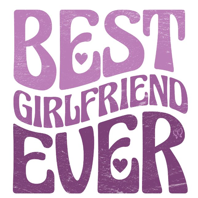 Camiseta de Texto Ondulado Roxo Melhor Namorada de (Criador carregado)