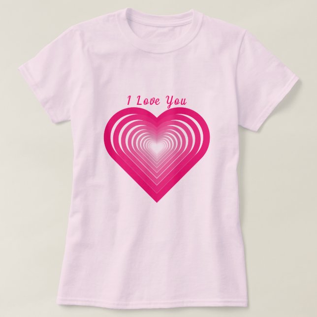 Camiseta de Texto Personalizado - Eu Te Amo - Cora (Frente do Design)