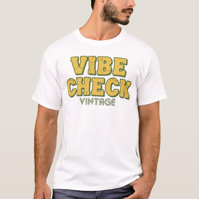 Camiseta de texto positivo retrô - Verificação de  (Frente)