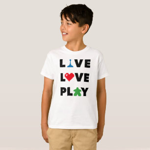Camiseta De Texto Preto Ao Vivo, Amor, Brincadeira