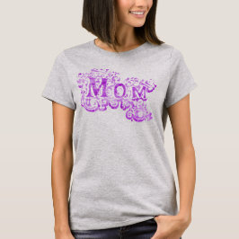 Camiseta de texto roxo decorativa da mãe