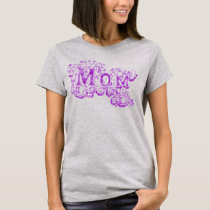 Camiseta de texto roxo decorativa da mãe