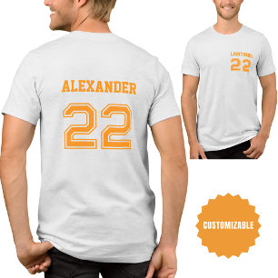 Camiseta de time esportivo com nome e número perso