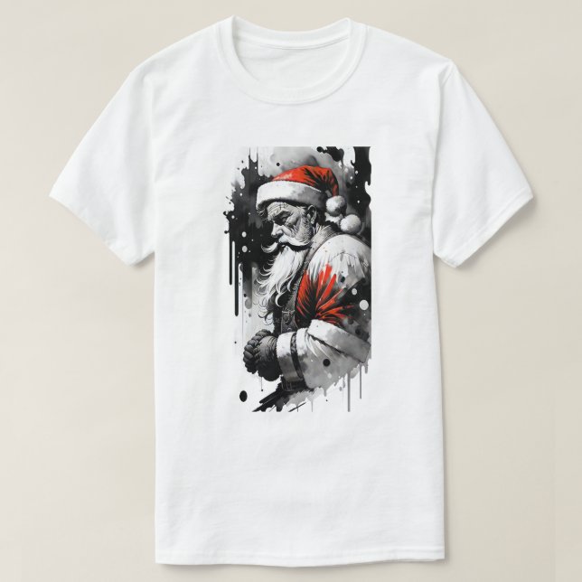 Camiseta de Tinta Santa Claus (Frente do Design)