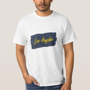 Camiseta de Tipografia Amarela de Los Angeles