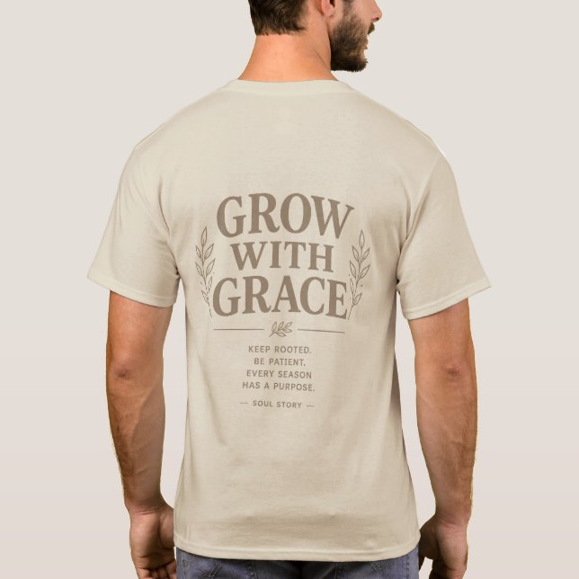 Camiseta de Tipografia Botânica Cresça Com Graça  (Verso)