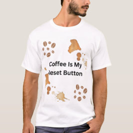 Camiseta de tipografia "Café É Meu Botão de Reinic