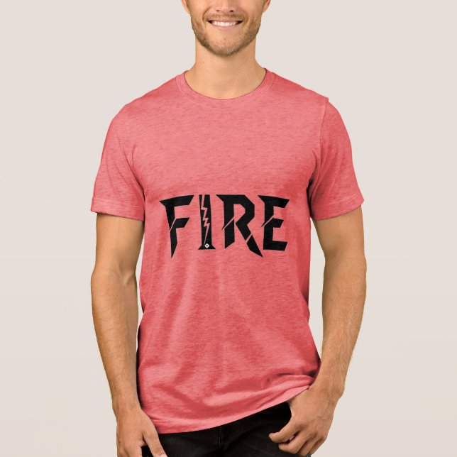 Camiseta de tipografia com a palavra-chave FOGO (Frente)