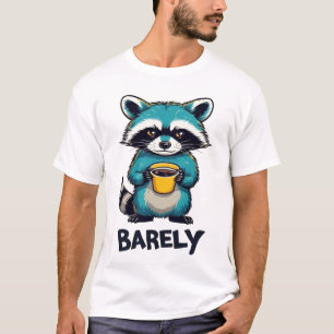 Camiseta de tipografia de café de guaxinim engraça