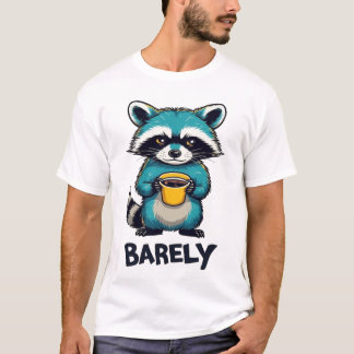 Camiseta de tipografia de café de guaxinim engraça