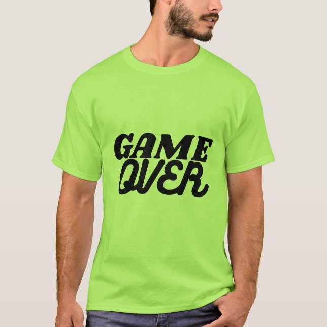 Camiseta de Tipografia de Jogo Game Over Gaming (Frente)