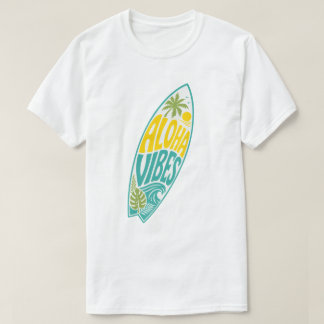 Camiseta de Tipografia de Surf Retro Aloha Vibes