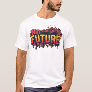 Camiseta de Tipografia Graffiti Sem Futuro - Punk 