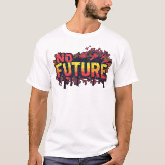 Camiseta de Tipografia Graffiti Sem Futuro - Punk