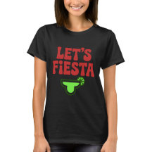 Camiseta de tipografia minimalista Let's Fiesta