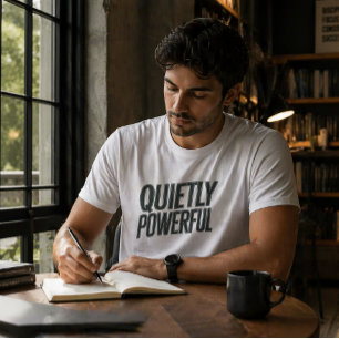 Camiseta de Tipografia Minimalista Silenciosamente