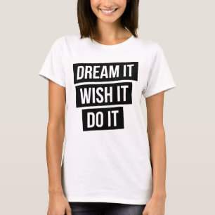 Camiseta de Tipografia Minimalista Sonhe - Moderno